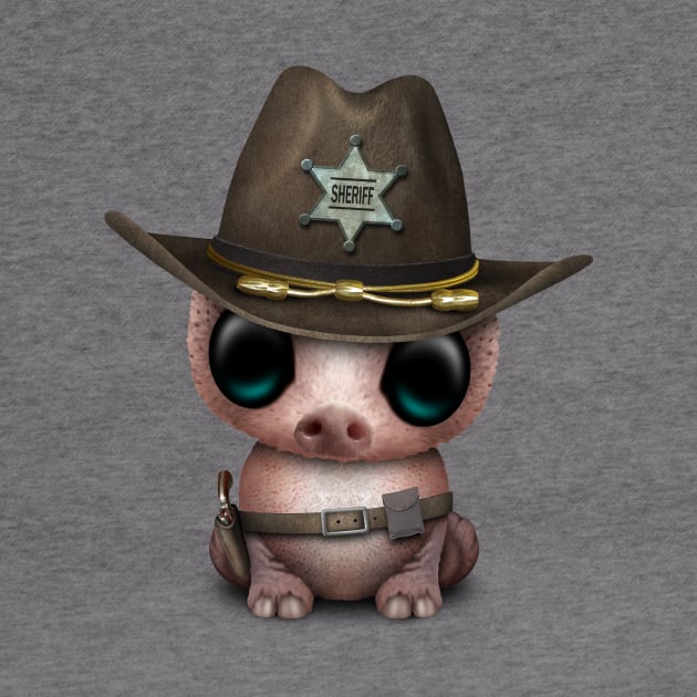 Cute Baby Pig Sheriff by jeffbartels